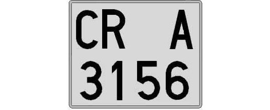 CR3156A matricula cuadrada