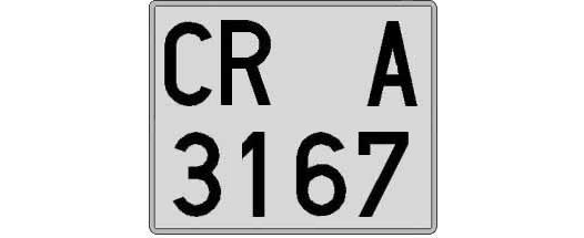CR3167A matricula cuadrada