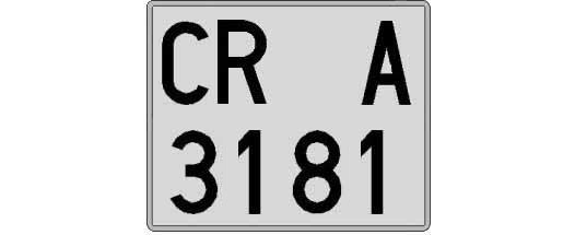 CR3181A matricula cuadrada