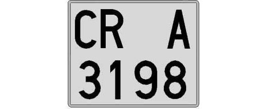 CR3198A matricula cuadrada