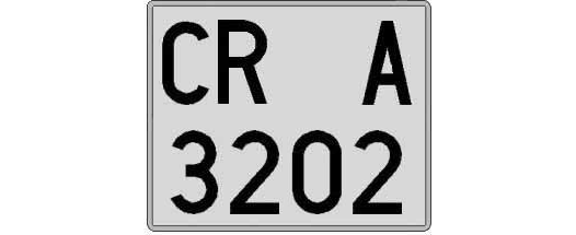 CR3202A matricula cuadrada