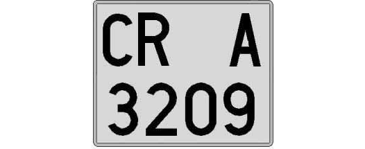 CR3209A matricula cuadrada