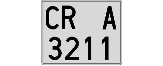 CR3211A matricula cuadrada