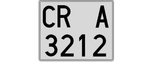 CR3212A matricula cuadrada