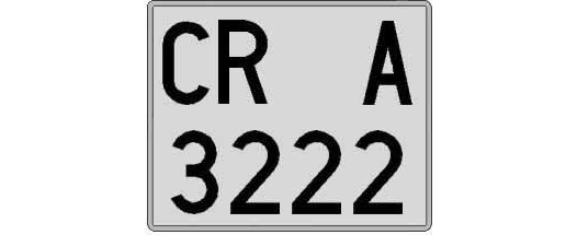 CR3222A matricula cuadrada