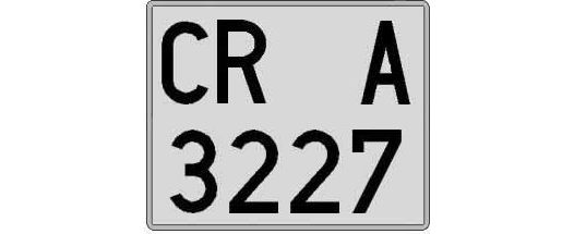 CR3227A matricula cuadrada