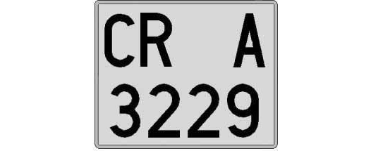 CR3229A matricula cuadrada