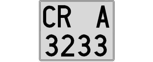 CR3233A matricula cuadrada