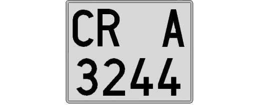 CR3244A matricula cuadrada