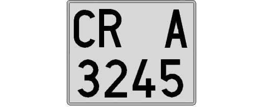 CR3245A matricula cuadrada