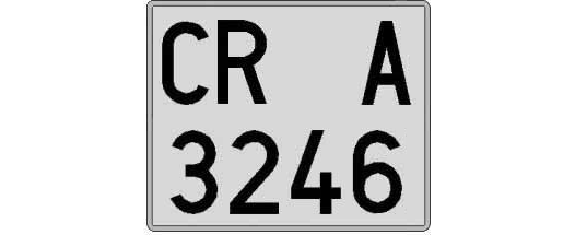 CR3246A matricula cuadrada