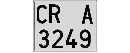 CR3249A matricula cuadrada