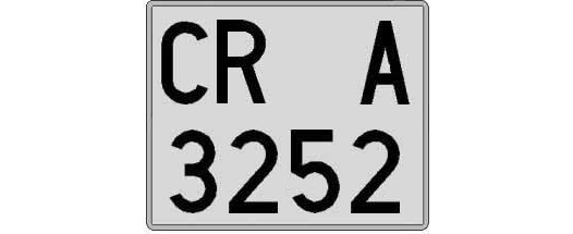CR3252A matricula cuadrada