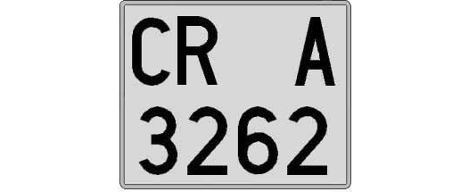 CR3262A matricula cuadrada