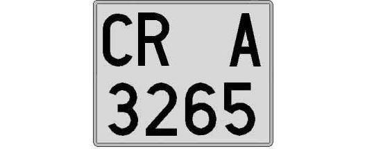CR3265A matricula cuadrada