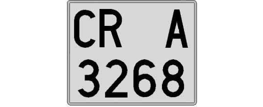 CR3268A matricula cuadrada