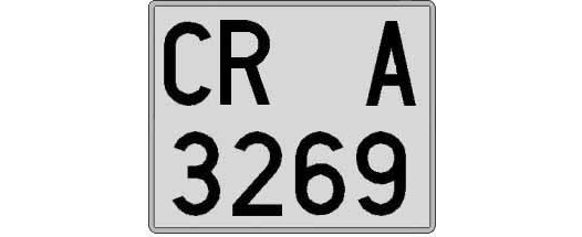 CR3269A matricula cuadrada