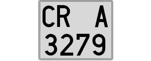 CR3279A matricula cuadrada