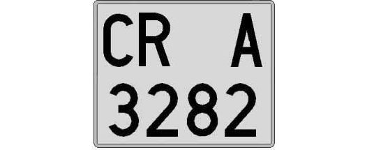 CR3282A matricula cuadrada