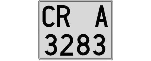 CR3283A matricula cuadrada