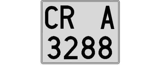 CR3288A matricula cuadrada