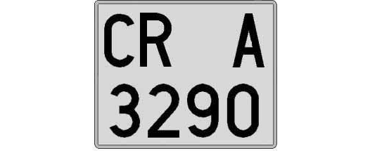 CR3290A matricula cuadrada