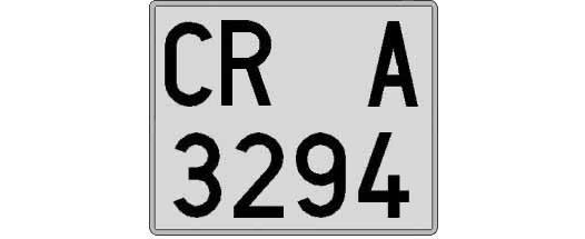 CR3294A matricula cuadrada