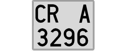 CR3296A matricula cuadrada