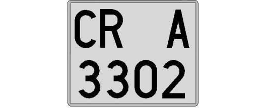 CR3302A matricula cuadrada