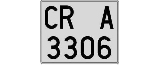 CR3306A matricula cuadrada