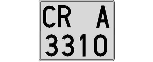 CR3310A matricula cuadrada