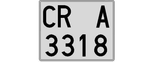 CR3318A matricula cuadrada
