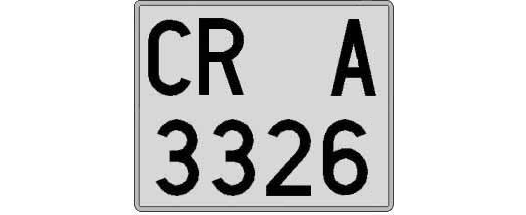 CR3326A matricula cuadrada