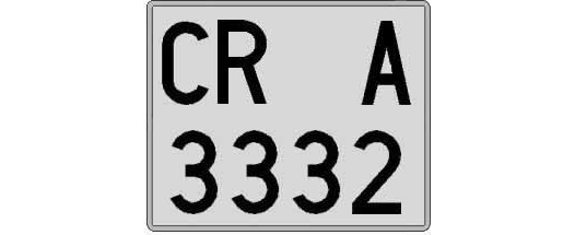 CR3332A matricula cuadrada