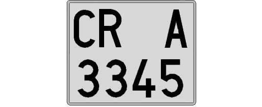 CR3345A matricula cuadrada