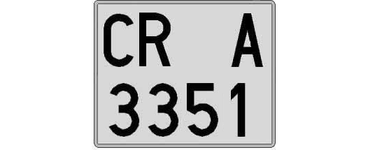 CR3351A matricula cuadrada