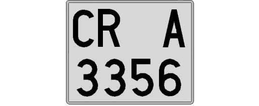 CR3356A matricula cuadrada