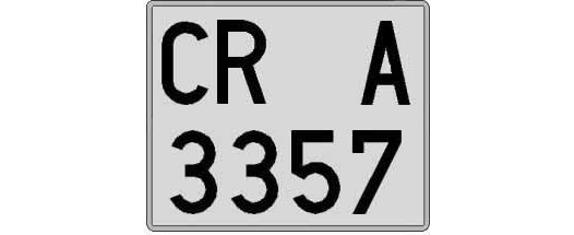 CR3357A matricula cuadrada