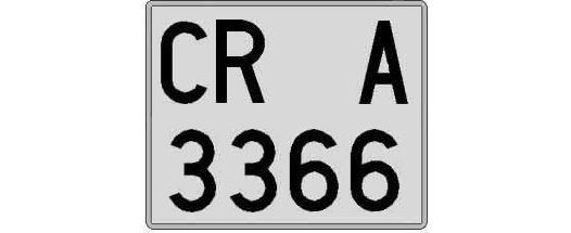 CR3366A matricula cuadrada