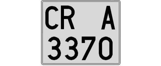 CR3370A matricula cuadrada