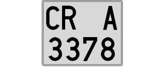 CR3378A matricula cuadrada