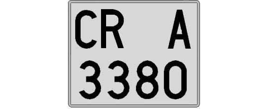 CR3380A matricula cuadrada