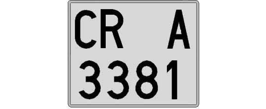CR3381A matricula cuadrada