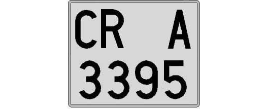 CR3395A matricula cuadrada