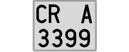 CR3399A matricula cuadrada