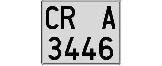 CR3446A matricula cuadrada
