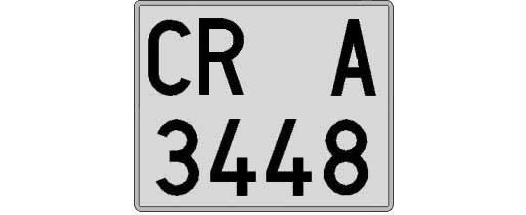 CR3448A matricula cuadrada