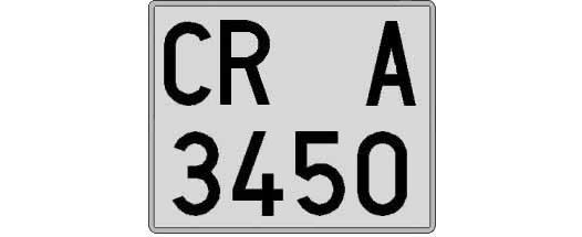 CR3450A matricula cuadrada