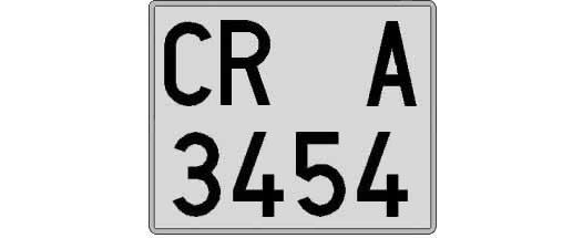 CR3454A matricula cuadrada
