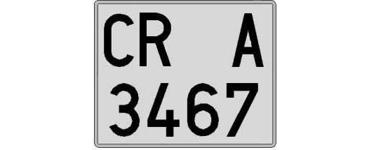 CR3467A matricula cuadrada